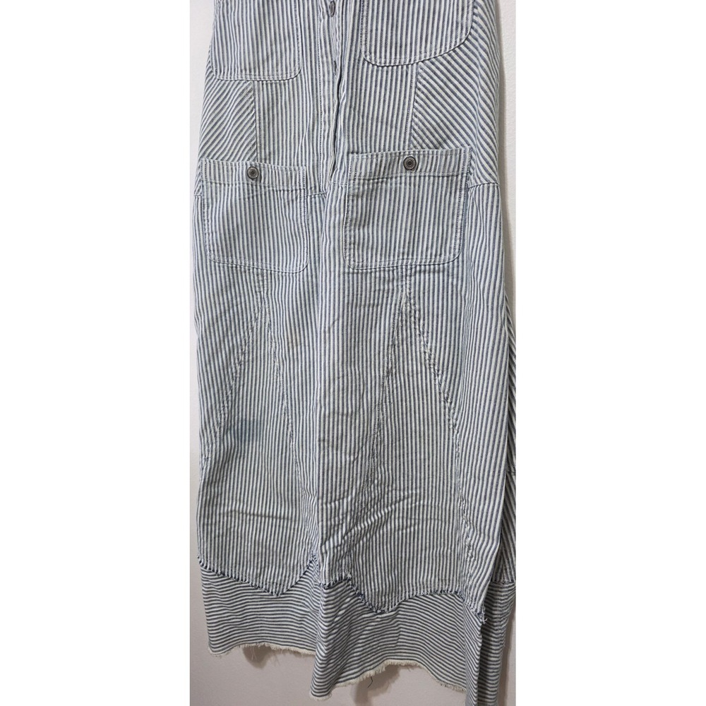 Free People Bendita Midi Dress Sz L Button Denim Womans Beach Cottage Pockets - Picture 6 of 14